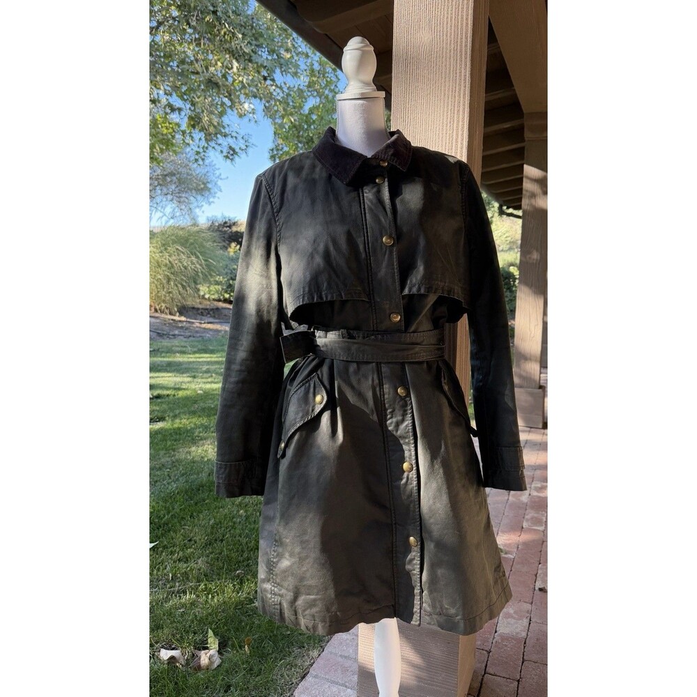 Joules Wax Long Trench Coat Women's Size 14/16